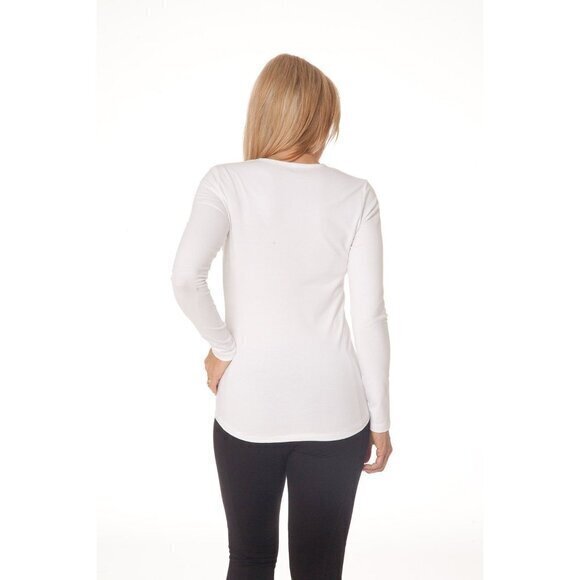 Heirloom Women's White Long Sleeve Scoop Neck T-Shirt Size S - Picture 6 of 6